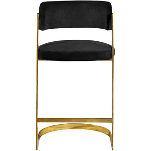 Meridian Stephanie Black Velvet Stool