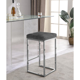 Meridian Nicola Grey Velvet Stool