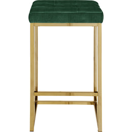 Meridian Nicola Green Velvet Stool