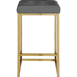 Meridian Nicola Grey Vegan Leather Stool