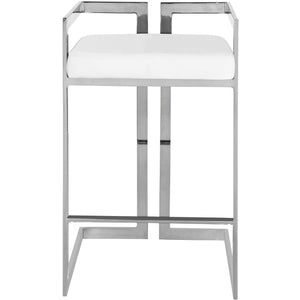 Meridian Ezra White Vegan Leather Stool
