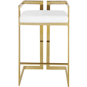Meridian Ezra White Vegan Leather Stool