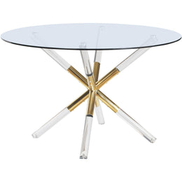 Meridian Mercury Acrylic/Gold Dining Table
