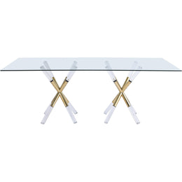 Meridian Mercury Acrylic/Gold Dining Table