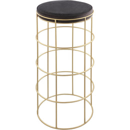 Meridian Rebar Grey Velvet Bar Stool