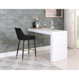 Meridian Sleek Black Velvet Stool