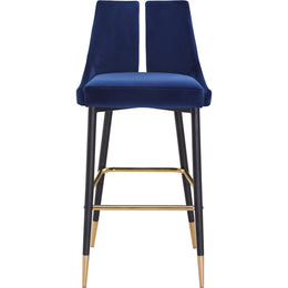 Meridian Sleek Navy Velvet Stool