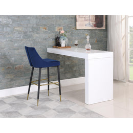 Meridian Sleek Navy Velvet Stool