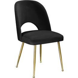 Meridian Logan Black Velvet Dining Chair
