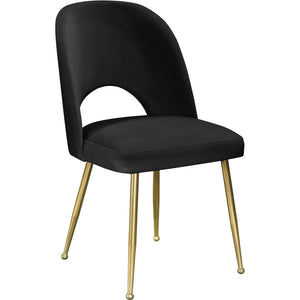Meridian Logan Black Velvet Dining Chair