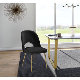 Meridian Logan Black Velvet Dining Chair