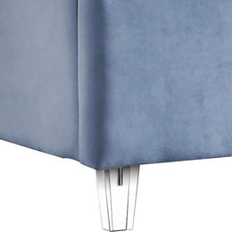 Meridian Candace Sky Blue Velvet Full Bed