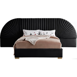 Meridian Cleo Black Velvet King Bed (3 Boxes)