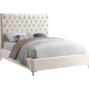 Meridian Cruz Cream Velvet Full Bed