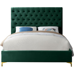 Meridian Cruz Green Velvet Full Bed