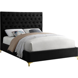 Meridian Cruz Black Velvet King Bed
