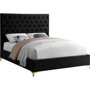 Meridian Cruz Black Velvet King Bed