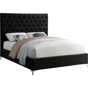 Meridian Cruz Black Velvet King Bed