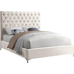 Meridian Cruz Cream Velvet King Bed