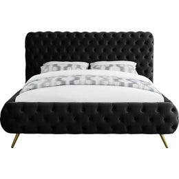 Meridian Delano Black Velvet King Bed