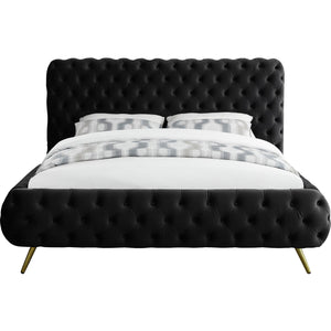 Meridian Delano Black Velvet King Bed