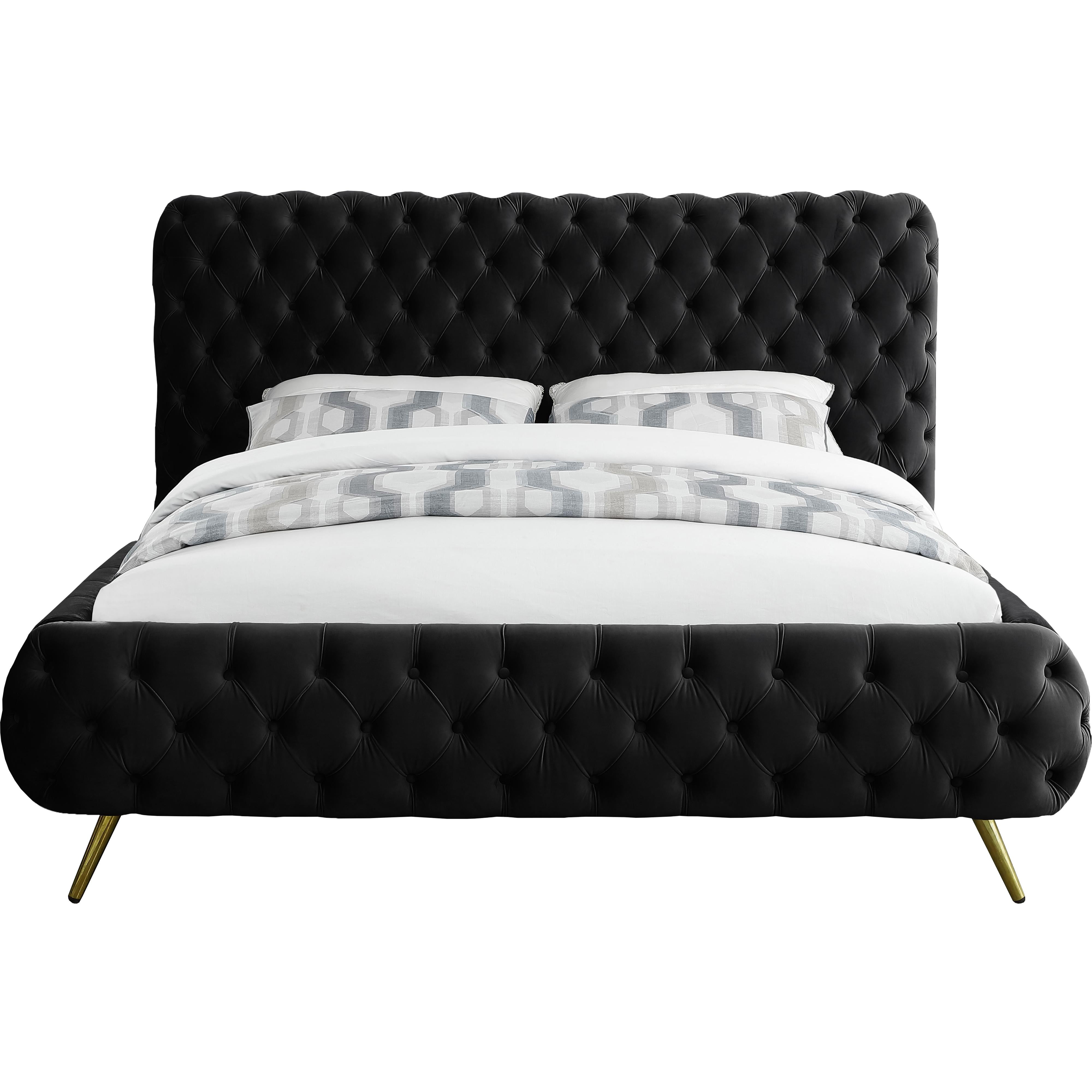 Meridian Delano Black Velvet King Bed