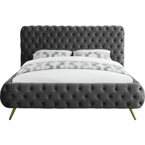 Meridian Delano Grey Velvet King Bed