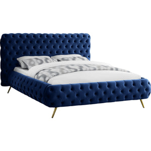 Meridian Delano Navy Velvet King Bed