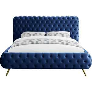 Meridian Delano Navy Velvet King Bed