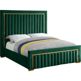 Meridian Dolce Green Velvet King Bed (3 Boxes)