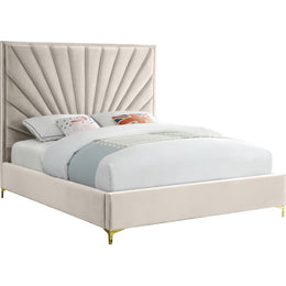 Meridian Eclipse Cream Velvet Full Bed
