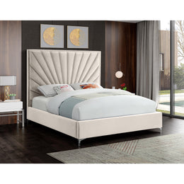 Meridian Eclipse Cream Velvet Full Bed