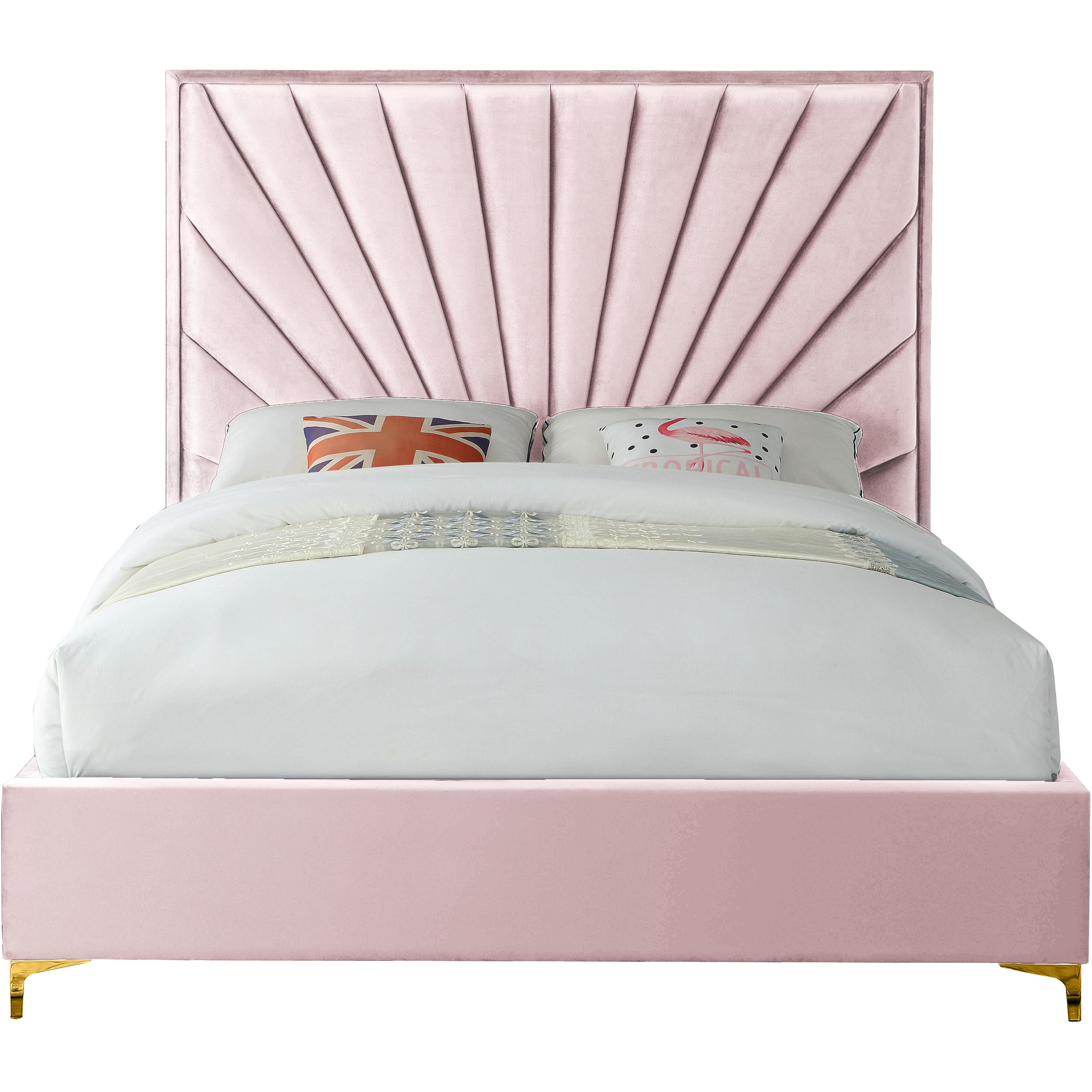 Meridian Eclipse Pink Velvet Full Bed