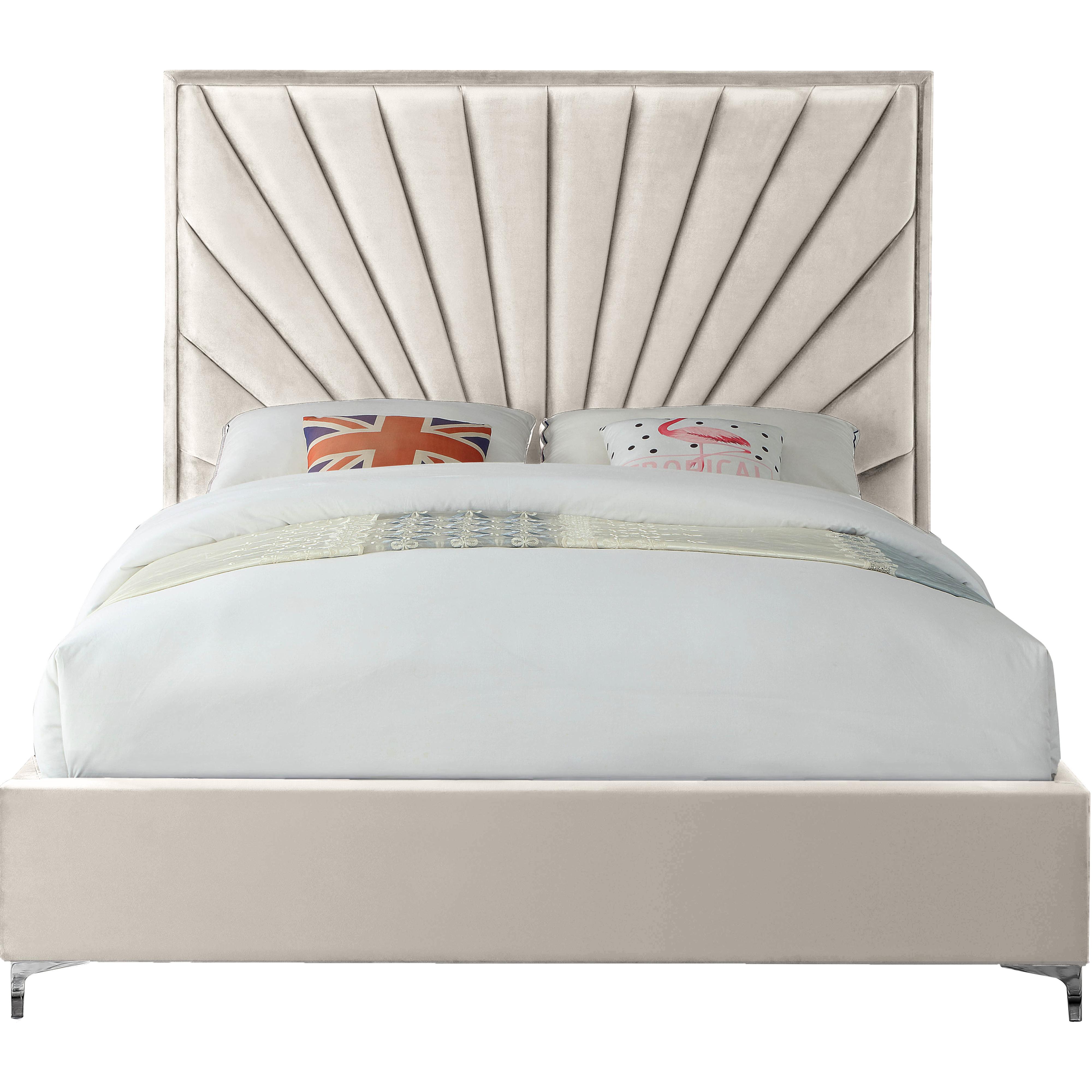Meridian Eclipse Cream Velvet King Bed