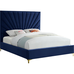 Meridian Eclipse Navy Velvet King Bed