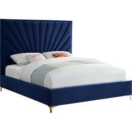 Meridian Eclipse Navy Velvet Queen Bed