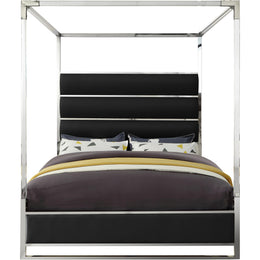 Meridian Encore Black Vegan Leather King Bed (4 Boxes)