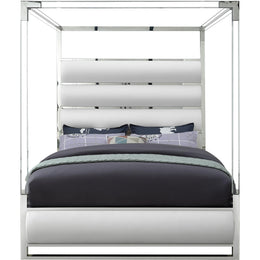Meridian Encore White Vegan Leather Queen Bed (4 Boxes)