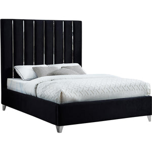 Meridian Enzo Black Velvet Full Bed