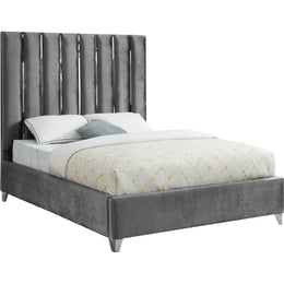 Meridian Enzo Grey Velvet Full Bed