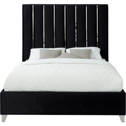 Meridian Enzo Black Velvet King Bed