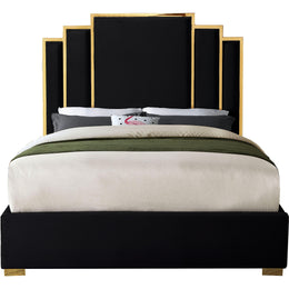 Meridian Hugo Black Velvet King Bed