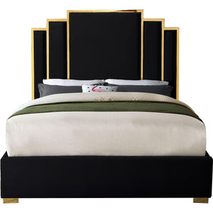 Meridian Hugo Black Velvet King Bed