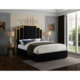 Meridian Hugo Black Velvet King Bed