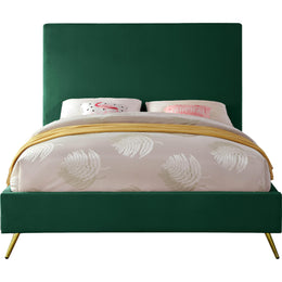 Meridian Jasmine Green Velvet Full Bed