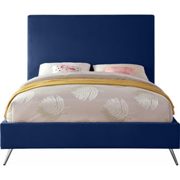 Meridian Jasmine Navy Velvet Full Bed