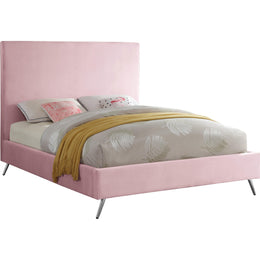 Meridian Jasmine Pink Velvet King Bed
