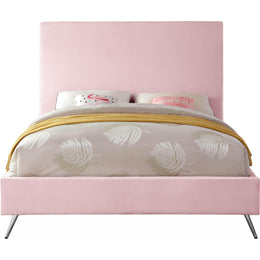 Meridian Jasmine Pink Velvet King Bed
