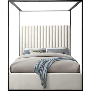 Meridian Jax Cream Velvet King Bed