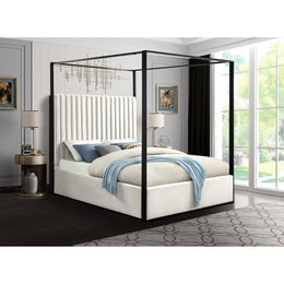 Meridian Jax Cream Velvet King Bed